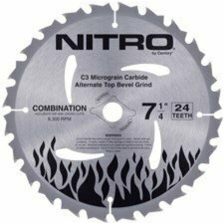 CENTURY DRILL & TOOL Saw blade 6-1/2 24T Nitro-CD 9467